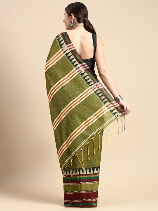 DESH BIDESH Printed Pure Cotton Khadi Saree