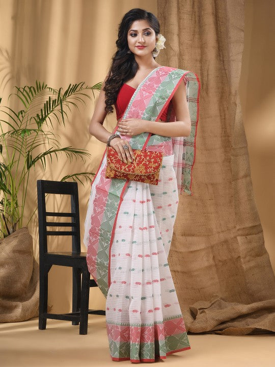 DESH BIDESH Ethnic Motif Woven Design Pure Cotton Taant Saree