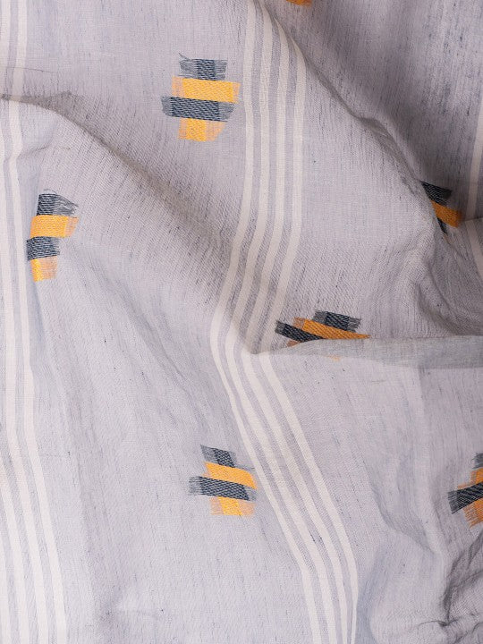 DESH BIDESH Ethnic Motifs Woven Design Pure Cotton Taant Saree
