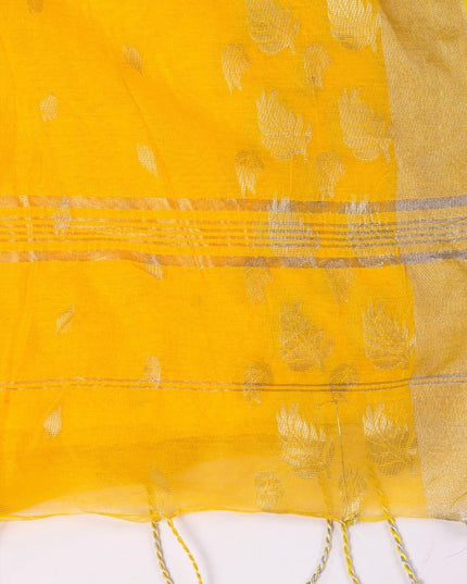 DESH BIDESH Woven Design Zari Silk Cotton Taant Saree