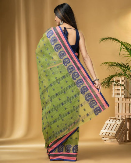 DESH BIDESH Ethnic Motifs Woven Design Pure Cotton Taant Saree