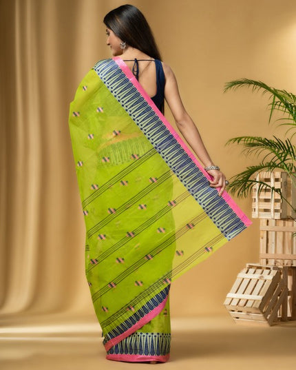 DESH BIDESH Ethnic Motifs Woven Design Pure Cotton Taant Saree