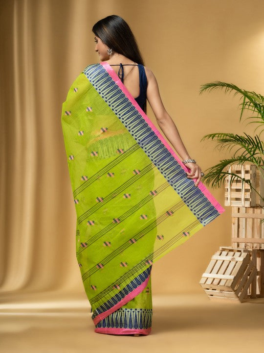 DESH BIDESH Ethnic Motifs Woven Design Pure Cotton Taant Saree