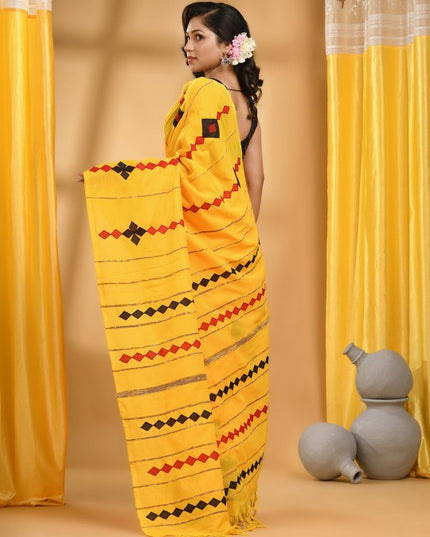 DESH BIDESH Woven Design Pure Cotton Traditional Taant Saree