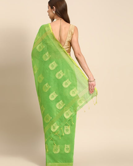 DESH BIDESH Ethnic Motifs Zari Taant Saree