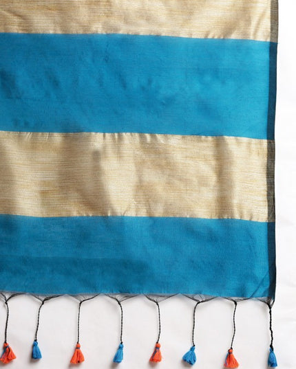 DESH BIDESH Ghicha Striped Cotton Silk Saree