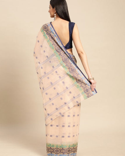 DESH BIDESH Ethnic Motifs Pure Cotton Taant Saree