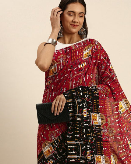 DESH BIDESH Kalamkari Pure Cotton Taant Saree: Traditional Woven Design for Women