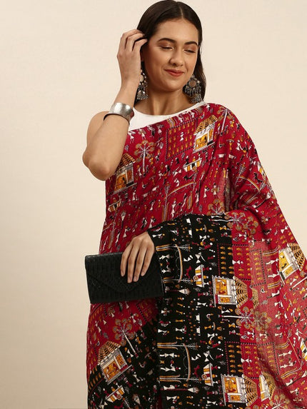 DESH BIDESH Kalamkari Pure Cotton Taant Saree: Traditional Woven Design for Women