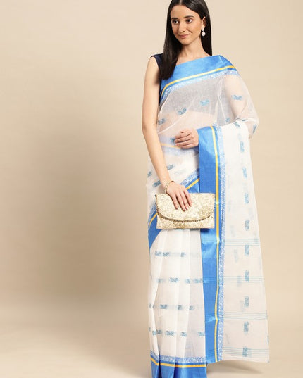 DESH BIDESH Ethnic Motifs Pure Cotton Taant Saree