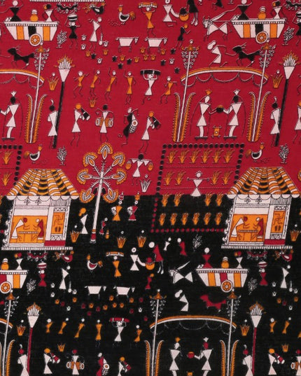 DESH BIDESH Kalamkari Pure Cotton Taant Saree: Traditional Woven Design for Women