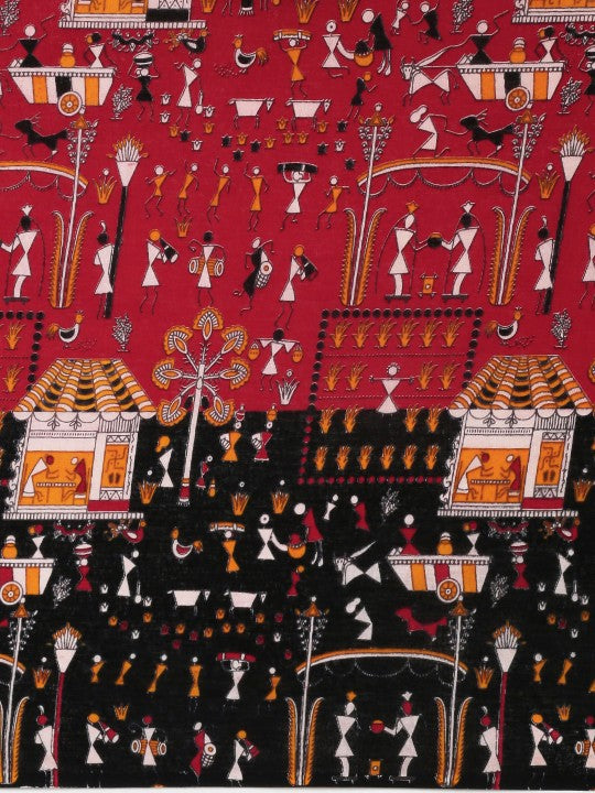 DESH BIDESH Kalamkari Pure Cotton Taant Saree: Traditional Woven Design for Women