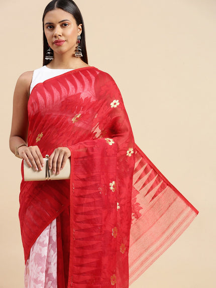 DESH BIDESH Floral Pure Cotton Taant Saree