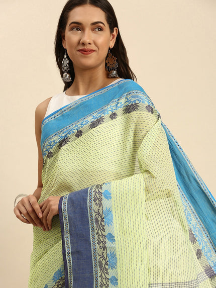 DESH BIDESH Woven Design Pure Cotton Taant Saree