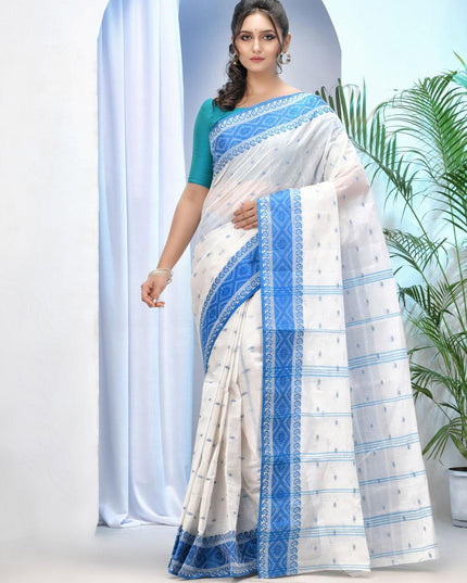 DESH BIDESH Women Woven Design Pure Cotton Jamdani Saree