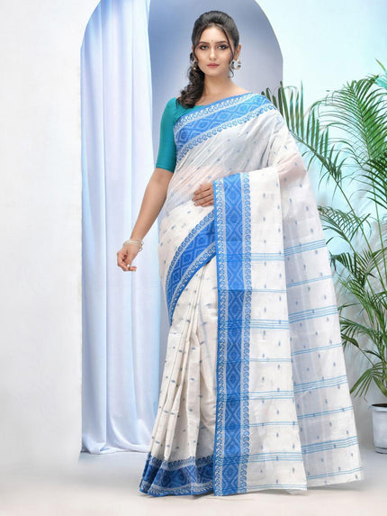 DESH BIDESH Women Woven Design Pure Cotton Jamdani Saree