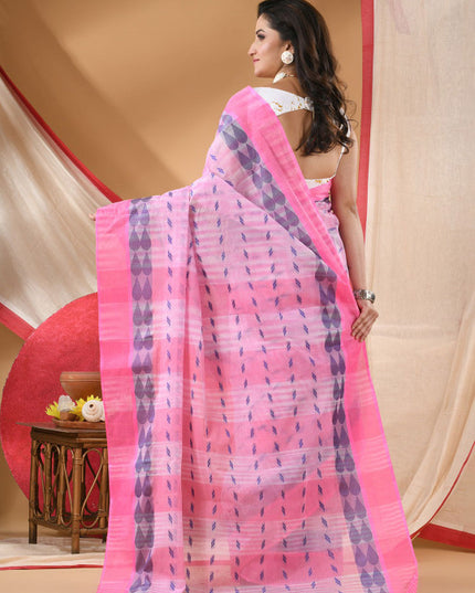 DESH BIDESH Woven Design Pure Cotton Taant Saree