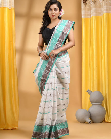 DESH BIDESH Woven Design Pure Cotton Taant Saree