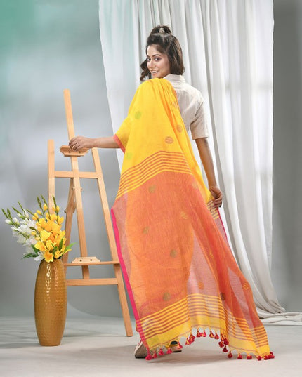 DESH BIDESHWomen Woven Design Pure Cotton Taant Saree