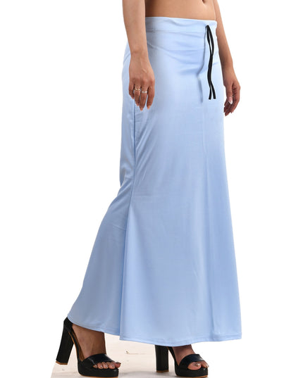 Fish Cut Stretchable Saree Shapewear Petticoat for Women (Light Blue)