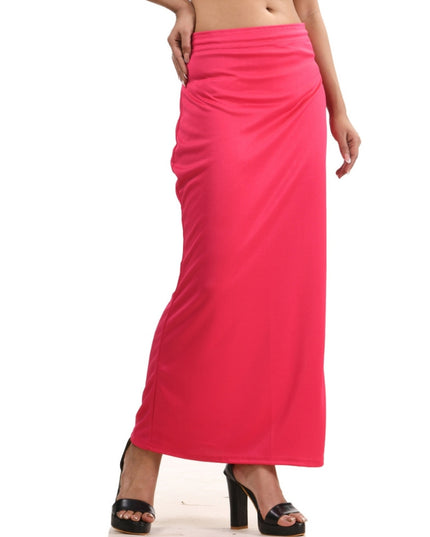 Stretchable Saree Shapewear Petticoat for Women, Lycra Saree Shapewear, Skirts for Women, Skirts Shape Wear Dress for Saree Innerwear for Saree in Party, Saree Shaper (Pink)