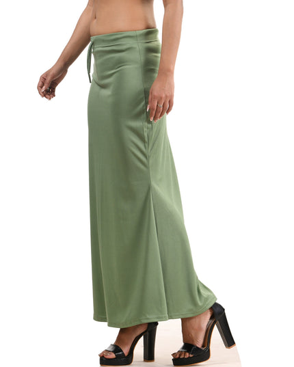Fish Cut Stretchable Saree Shapewear Petticoat for Women (Light Green)