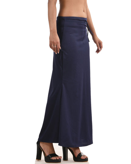 Fish Cut Stretchable Saree Shapewear Petticoat for Women (Deep Blue)