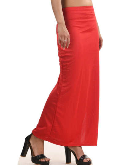 Stretchable Saree Shapewear Petticoat for Women, Lycra Saree Shapewear, Skirts for Women, Skirts Shape Wear Dress for Saree Innerwear for Saree in Party, Saree Shaper (Red)