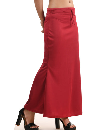 Fish Cut Stretchable Saree Shapewear Petticoat for Women (Crimson)