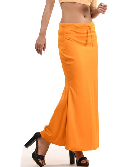 Fish Cut Stretchable Saree Shapewear Petticoat for Women (Orange)