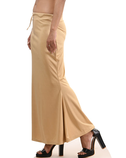 Fish Cut Stretchable Saree Shapewear Petticoat for Women (Tan)