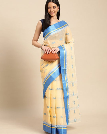 DESH BIDESH Ethnic Motifs Pure Cotton Taant Saree