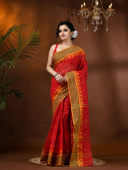 DESH BIDESH Woven Design Pure Cotton Taant Saree for Women - Traditional Indian Wear