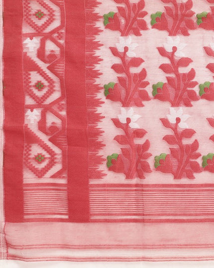 DESH BIDESH Ethnic Motifs Pure Cotton Jamdani Saree