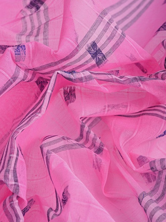 DESH BIDESH Ethnic Motifs Woven Design Pure Cotton Taant Saree