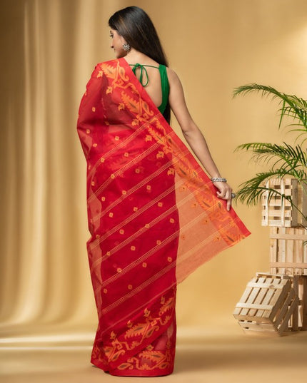 DESH BIDESH Ethnic Motifs Woven Design Pure Cotton Taant Saree