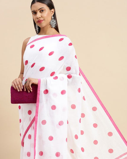 DESH BIDESH Geometric Printed Pure Cotton Taant Saree