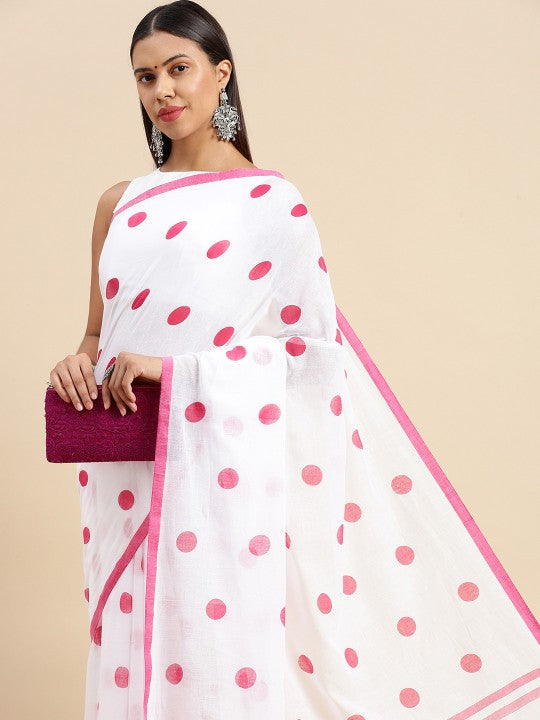 DESH BIDESH Geometric Printed Pure Cotton Taant Saree