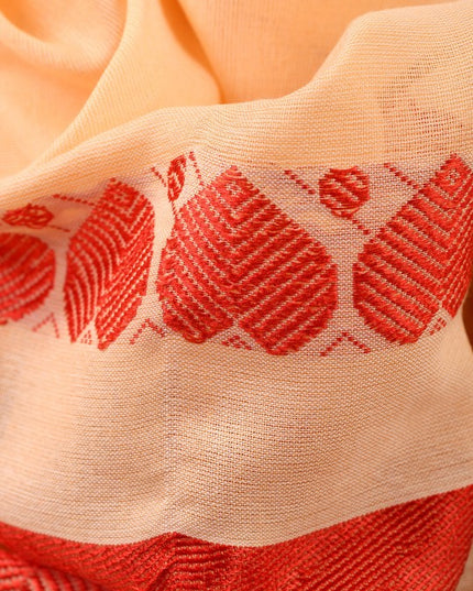 DESH BIDESH Cotton Woven Heart Design Taant Saree