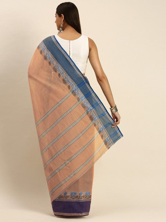 DESH BIDESH Woven Design Pure Cotton Taant Saree