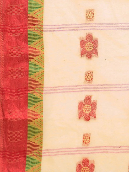 DESH BIDESH Ethnic Motifs Pure Cotton Taant Saree