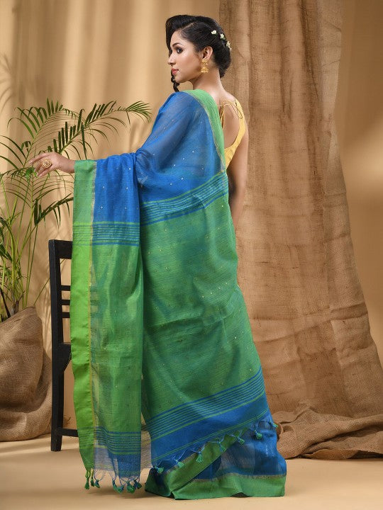 DESH BIDESH Embellished Sequinned Taant Saree