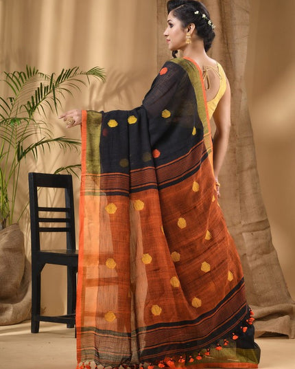 DESH BIDESH Geometric Woven Design Pure Cotton Saree