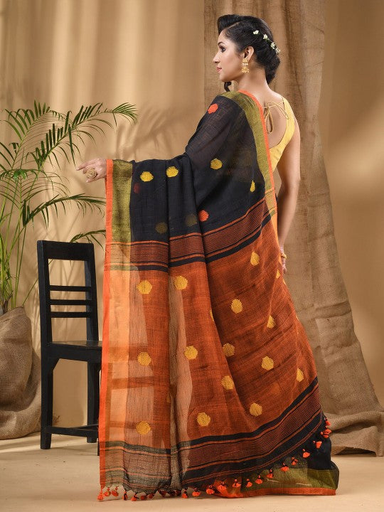 DESH BIDESH Geometric Woven Design Pure Cotton Saree