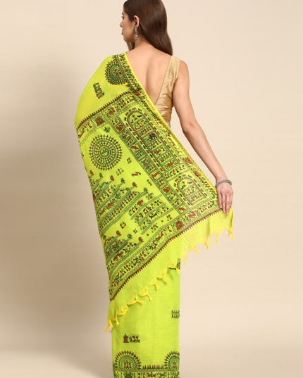 DESH BIDESH Warli Pure Cotton Taant Saree