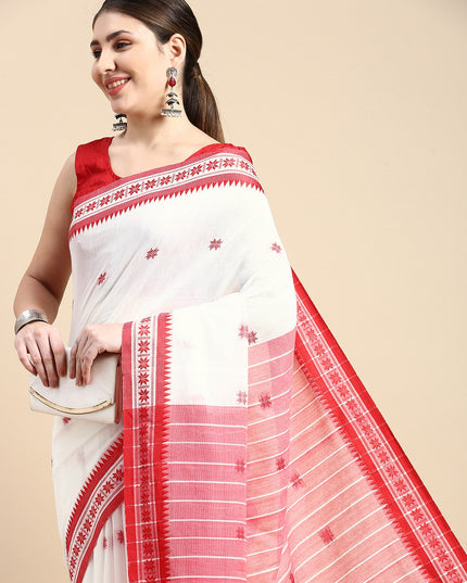 DESH BIDESH Woven Design Ethnic Motifs Pure Cotton Taant Saree