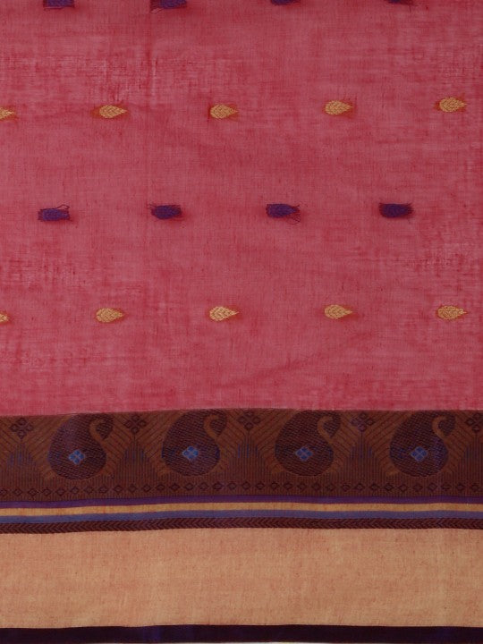 DESH BIDESH Woven Design Pure Cotton Taant Saree