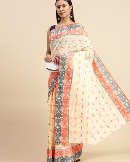 DESH BIDESH Woven Design Pure Cotton Taant Saree