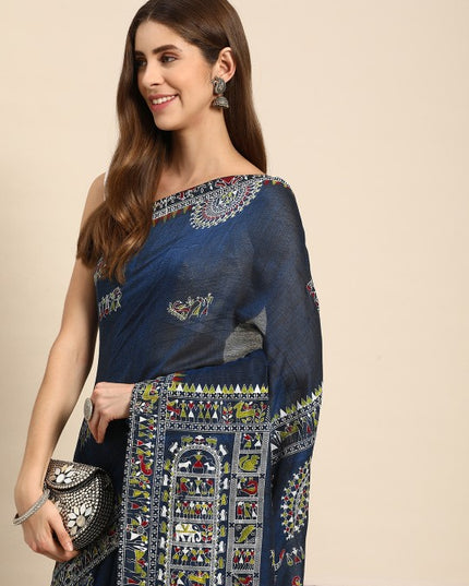 DESH BIDESH Warli Pure Cotton Taant Saree