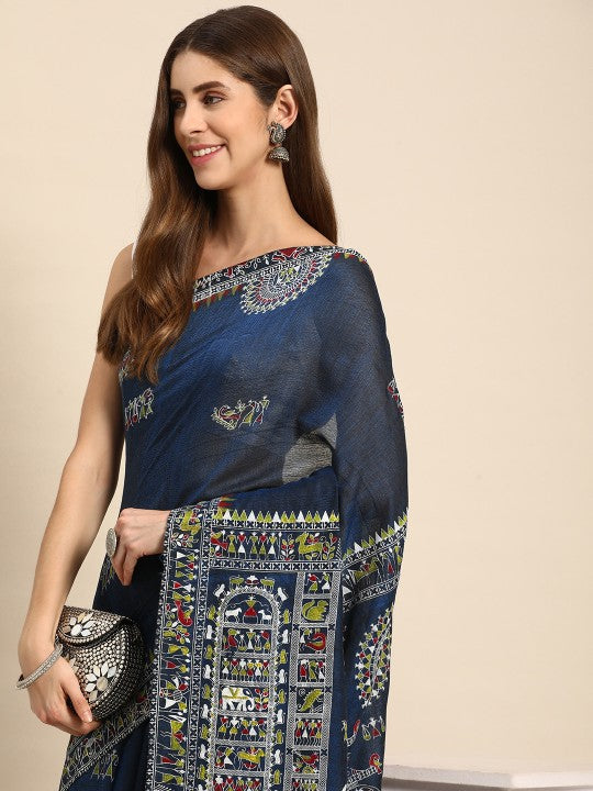 DESH BIDESH Warli Pure Cotton Taant Saree